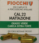 FIOCCHI CAL. 22 MATTAZIONE PER BESTIAME GROSSO SCATOLA 200 PZ